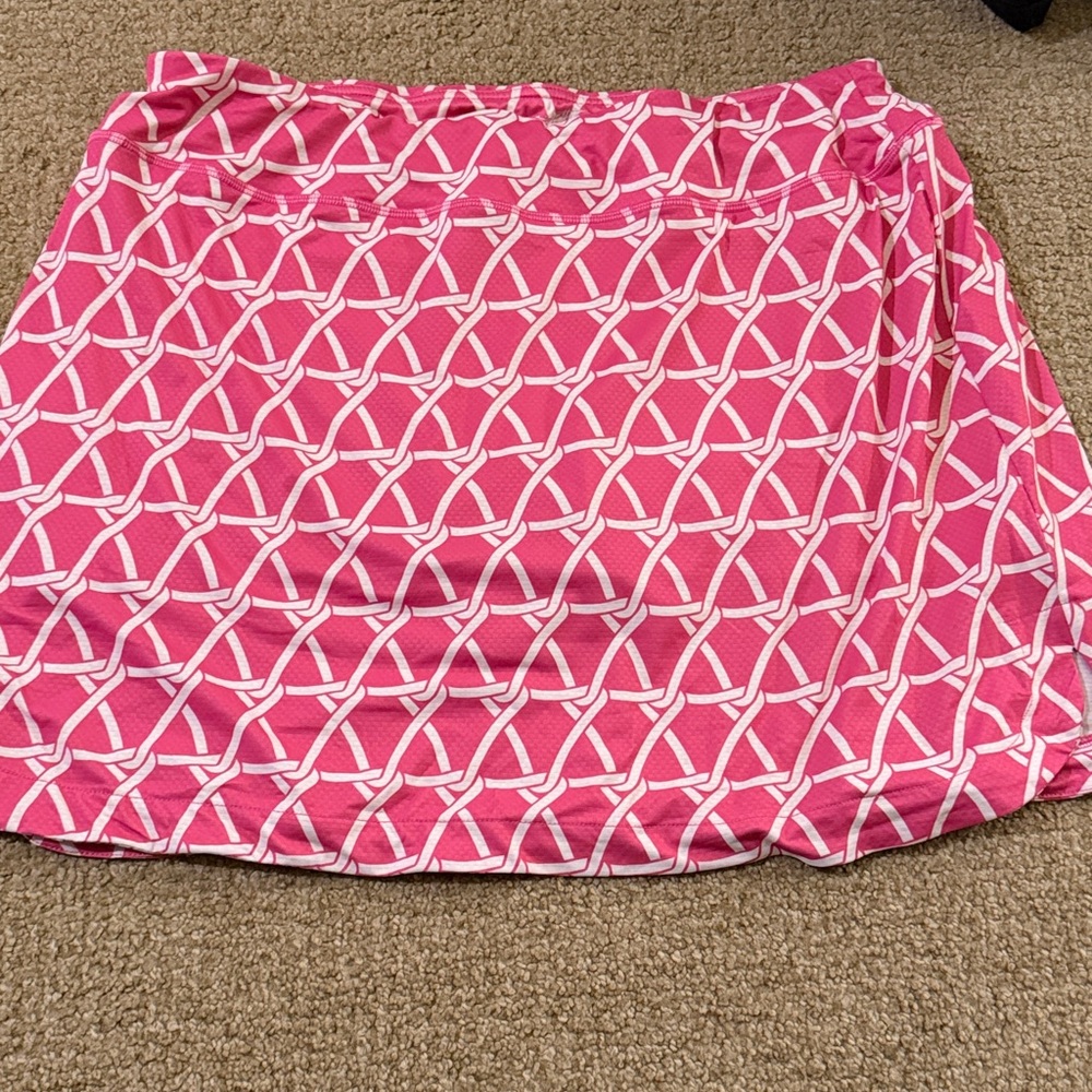 Gottex Vibrant pink and white spandex skirt